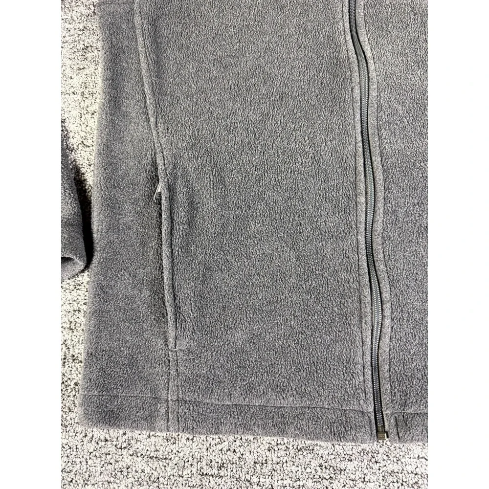 Columbia Fleece Jacket Mens Medium Gray KC Logo Toggle Hem Full Zip Outdoor